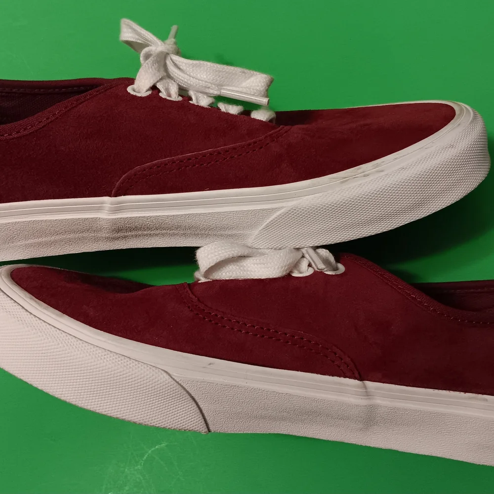 Vans Maroon Canvas Low-Top Sneakers with White Soles